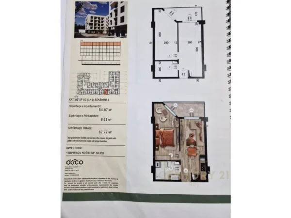 Golem, shitet apartament 1+1+Ballkon Kati 4, (viena)