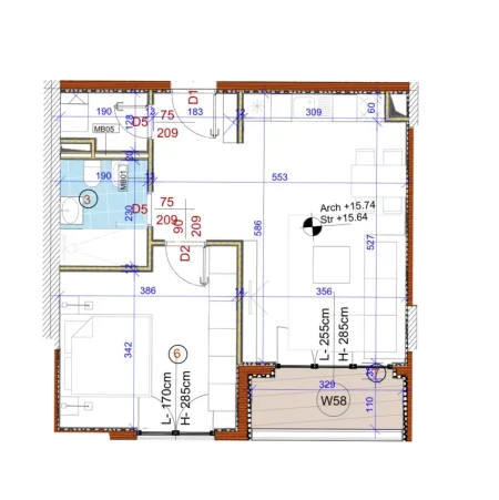 Tirane, shitet apartament 1+1 Kati 4, 73 m² 117.000 € (Materniteri i ri)