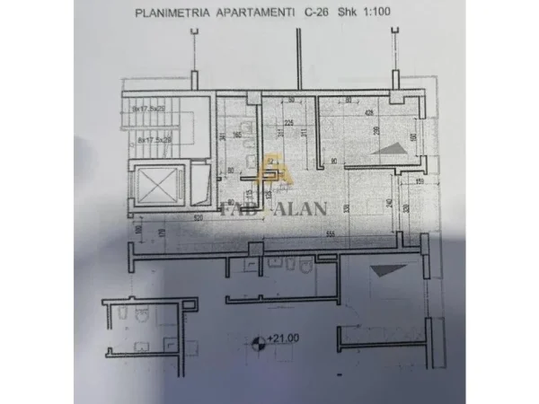 Tirane, shitet apartament 1+1 Kati 6, 82 m² 123.500 € (Porcelan)