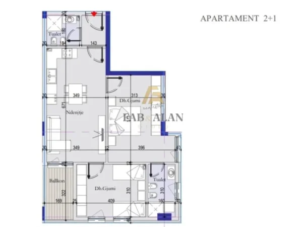 Tirane, shitet apartament 2+1+2 Kati 6, 96 m² 110.750 € (Laprake)