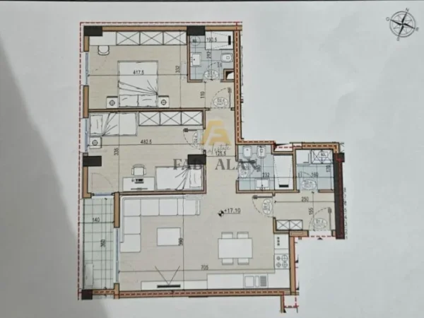 Tirane, shitet apartament 2+1+2 Kati 5, 111 m² 200.400 € (Gener 2, Bulevardi i Ri)