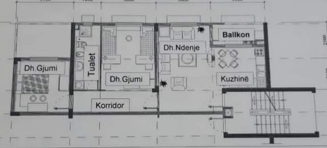 Tirane, shitet apartament 2+1 Kati 5, 94 m² 80.000 Euro (Kthesa e Kamzes)