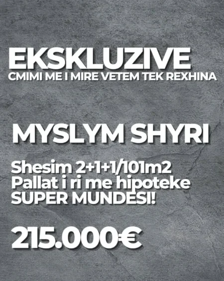 Tirane, shitet apartament 2+1 , 101 m² 215.000 € (Myslym Shyri)