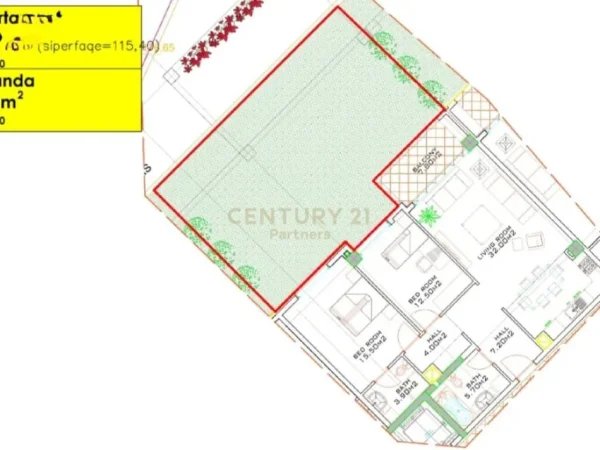 Tirane, shes apartament 2+1+2+VERANDE , 190 m² 274.000 € (Liqeni i Thatë)
