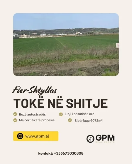 Fier, shitet toke , 6.072 m² 95.000 €.