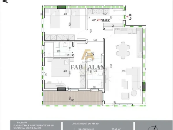 Tirane, shitet apartament 1+1 Kati 5, 72 m² 86.400 € (Paskuqan)