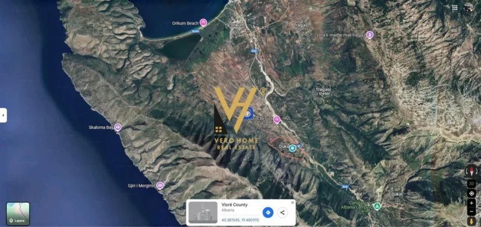 Radhime - Orikum, shitet toke , 5.500 m² 150.000 € (DUKAT)