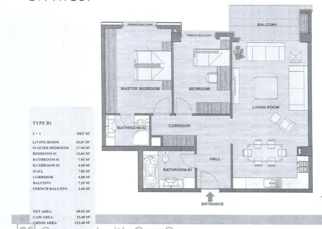 Tirane, shitet apartament 2+1 Kati 3, 115 m² 179.000 € (Rruga Bardhyl)