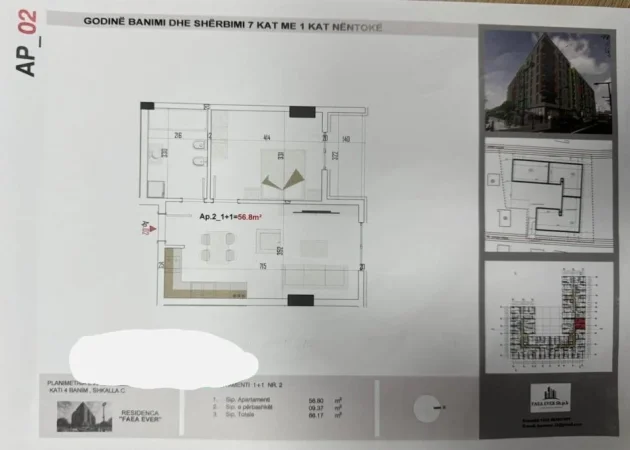 Tirane, shitet apartament 1+1+Ballkon Kati 4, 66 m² 79.000 € (Paskuqan (Color Splash Residences ))