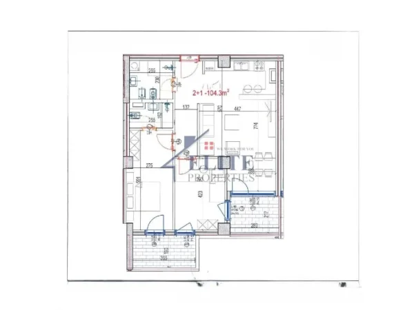 Tirane, shitet apartament 2+1+Ballkon Kati 4, 124 m² 210.970 € (Don Bosko)