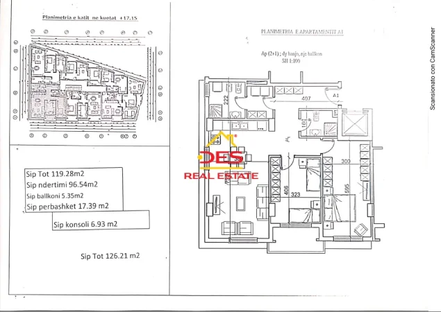 Vlore, shitet apartament 2+1+Ballkon Kati 1, 126 m² (Rruga Ismail Qemali)