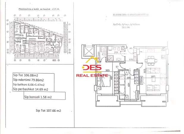 Vlore, shitet apartament 2+1+Ballkon Kati 5, 107 m² (Rruga Ismail Qemali)