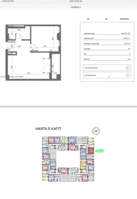 Apartament 1+1 tek kompleksi Univers City