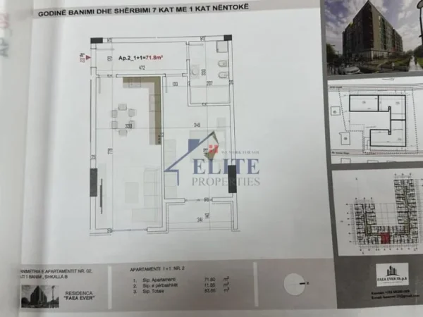 Tirane, shitet apartament 1+1+Ballkon Kati 1, 84 m² 106.905 € (Paskuqan)