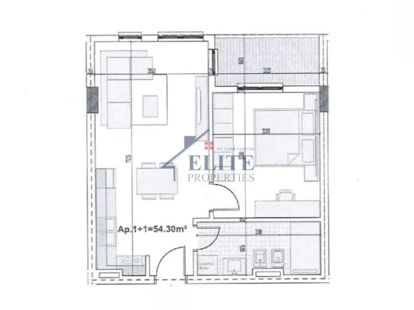 Tirane, shitet apartament 1+1+Ballkon Kati 3, 63 m² 62.720 € (Ring Side Residence)