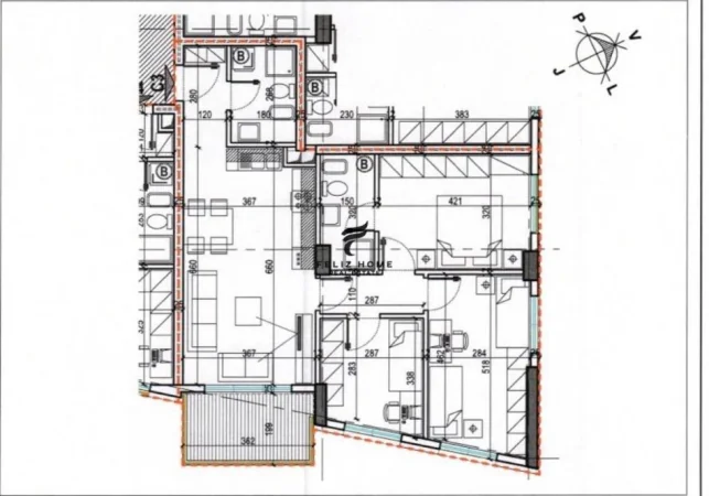 Tirane, shitet apartament 3+1+Ballkon Kati 4, 112 m² 179.000 € (LAPRAK)