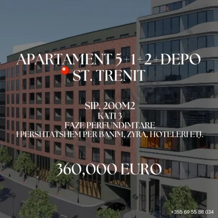 Tirane, shitet apartament 5+1+Aneks+Ballkon Kati 3, 200 m² 360.000 € 