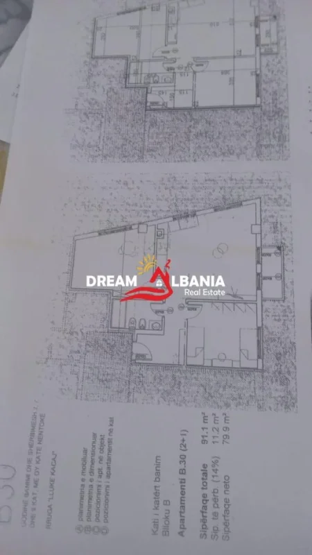 Tirane, shitet apartament 2+1 Kati 4, 91 m² 137.000 € (Oxhaku)