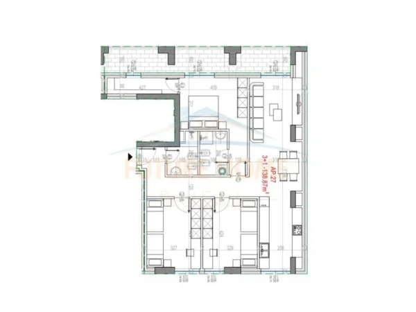 Tirane, shes apartament 3+1+Ballkon Kati 8, 418.000 € (Rruga e Kavajes)