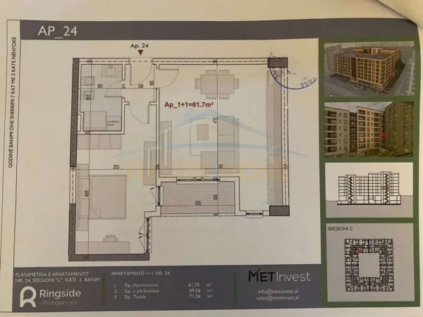 Tirane, shes apartament 1+1+Ballkon Kati 2, 71 m² 65.600 € (Paskuqan)