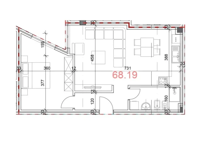 Tirane, shitet 1+1 , 81 m² 115.000 € (Kodra e Diellit)