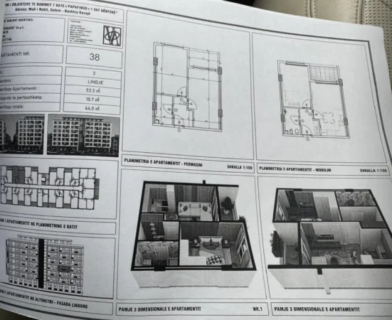 Durres, shitet apartament 1+1+Ballkon , 64 m² 76.800 € 