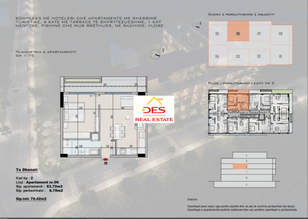 Radhime - Orikum, shitet apartament 1+1+Ballkon Kati 2, 70 m² 161.966 € (Radhimë , Vlorë)