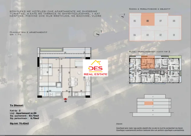 Radhime - Orikum, shitet apartament 1+1+Ballkon Kati 2, 70 m² 161.966 € (Radhimë , Vlorë)