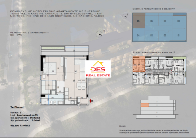 Radhime - Orikum, shitet apartament 1+1+Ballkon Kati 2, 74 m² 184.925 € (Rruga Radhimë, Vlorë)