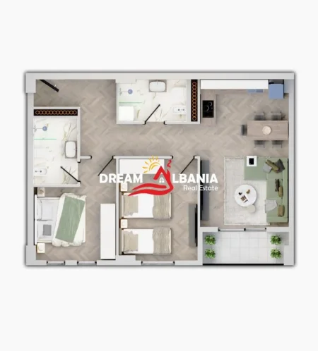 Tirane, shitet apartament 2+1 Kati 2, 96 m² 94.700 € (univers city)