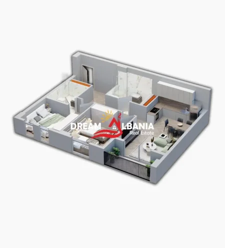 Tirane, shitet apartament 2+1 Kati 2, 96 m² 94.700 € (univers city)
