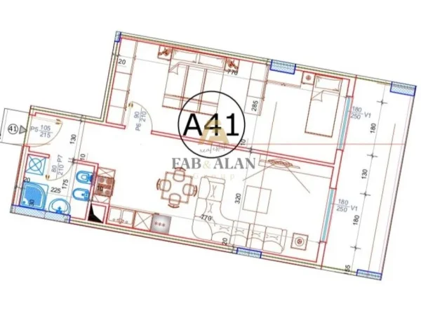 Tirane, shitet apartament 1+1 Kati 4, 83 m² 91.200 € (Paskuqan, Space City Building)