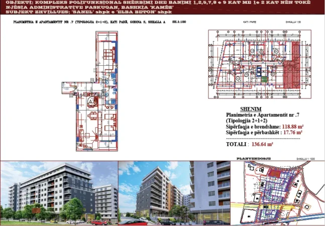 Tirane, shitet apartament 2+1 Kati 1, 136 m² 163.000 € (Unaza e Madhe)