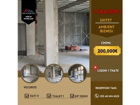 Tirane, shitet ambjent biznesi Kati 0, 120 m² 200.000 € (LIQENI I THATE)