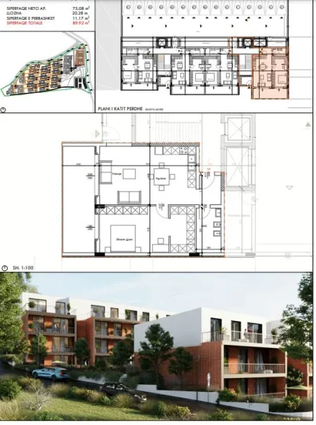 shesim apartament 1+1+Ballkon Kati 1, 90 m² 170.000 € (Liqeni i Farkes)