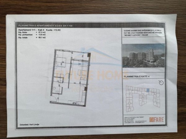 Tirane, shitet apartament 1+1 Kati 4, 80 m² 80.100 € (PASKUQAN)   UNA46008