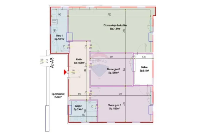 Tirane, shitet 2+1+Ballkon Kati 6, 118 m² 218.000 € (Rruga Ndre Mjeda)