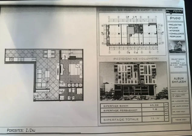 Tirane, shes apartament Kati 0, 73 m² (Rruga e Dibres)