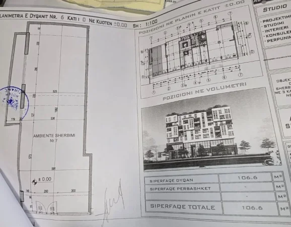 Tirane, shes dyqan Kati 0, 107 m² 509.000 € (Rruga e Dibres)