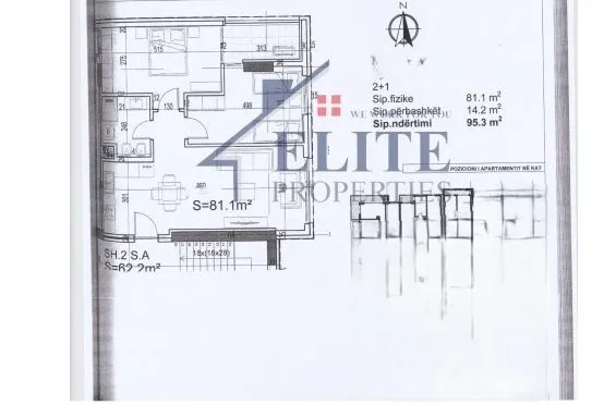 Vlore - Lungomare - Uji i Ftohte, shitet apartament 2+1+Ballkon Kati 7, 95 m² 266.840 € (Lungomare)