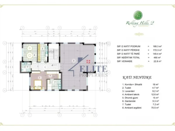 Tirane, shitet Vile 2 Katshe Kati 2, 490 m² 1.500.000 € (Rolling Hills)