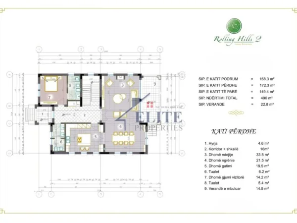 Tirane, shitet Vile 2 Katshe Kati 2, 490 m² 1.500.000 € (Rolling Hills)
