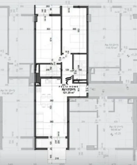 Tirane, shitet apartament 2+1+Ballkon Kati 2, 121 m² 157.000 € (ISH FUSHA E AVIACIONIT)