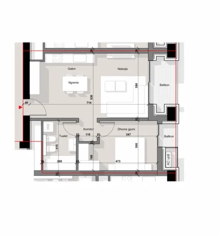 Tirane, shes apartament 1+1+Ballkon Kati 14, 83 m² 185.000 € (BULEVARDI RI)