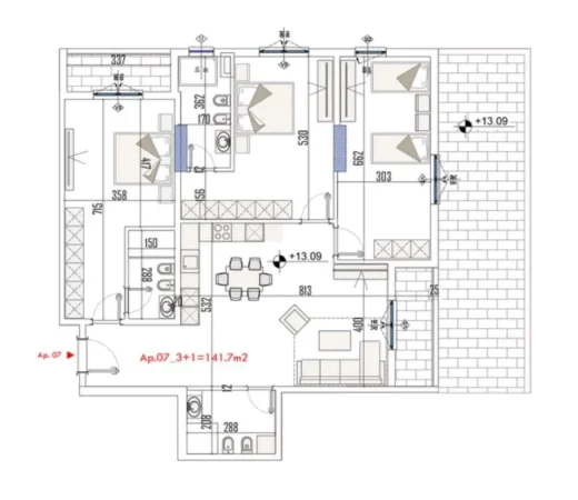 Tirane, shitet apartament 3+1 Kati 5, 196 m² 198.000 € (paskuqan)