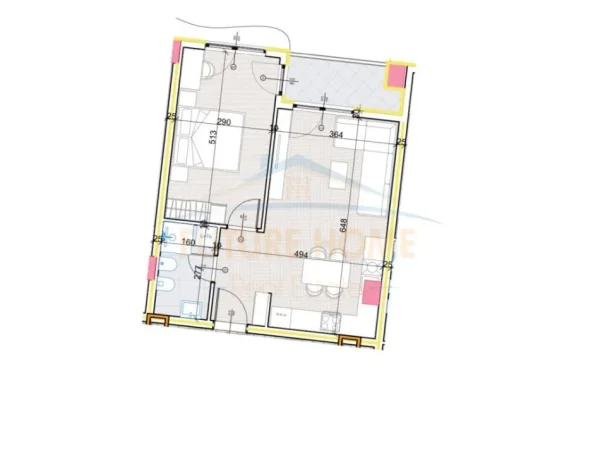 Tirane, shitet apartament 1+1+Ballkon Kati 7, 69 m² 69.300 € (Rezidenca Aluna, Paskuqan)