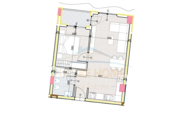 Tirane, shitet apartament 1+1+Ballkon Kati 7, 68 m² 68.400 € (Aluna)