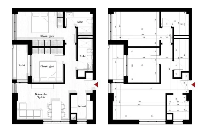 Tirane, shitet apartament 2+1 Kati 6, 104 m² 155.730 € (Rruga Siri Kodra , Tiranë.)