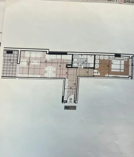 Tirane, shes apartament 1+1+Ballkon Kati 5, 78 m² 102.000 € (shkoze)