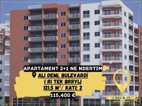 Tirane, shitet apartament 2+1+BLK Kati 2, 121 m² 115.000 Euro (Ali Demi)